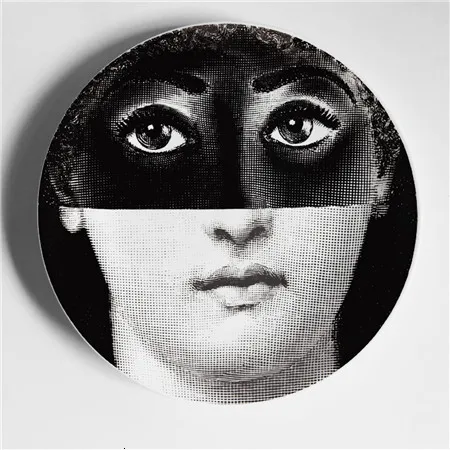 Fornasetti черно-белая иллюстрационная тарелка, настенная тарелка, домашний декор для отеля, человеческое лицо, керамическая посуда для декора стен - Цвет: 10