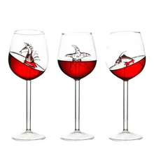Creative Seahorse Crystal Wine Glasses Dolphin Starfish Whisky Glass Cups Cocktail Brandy Bar Crafts Decorations