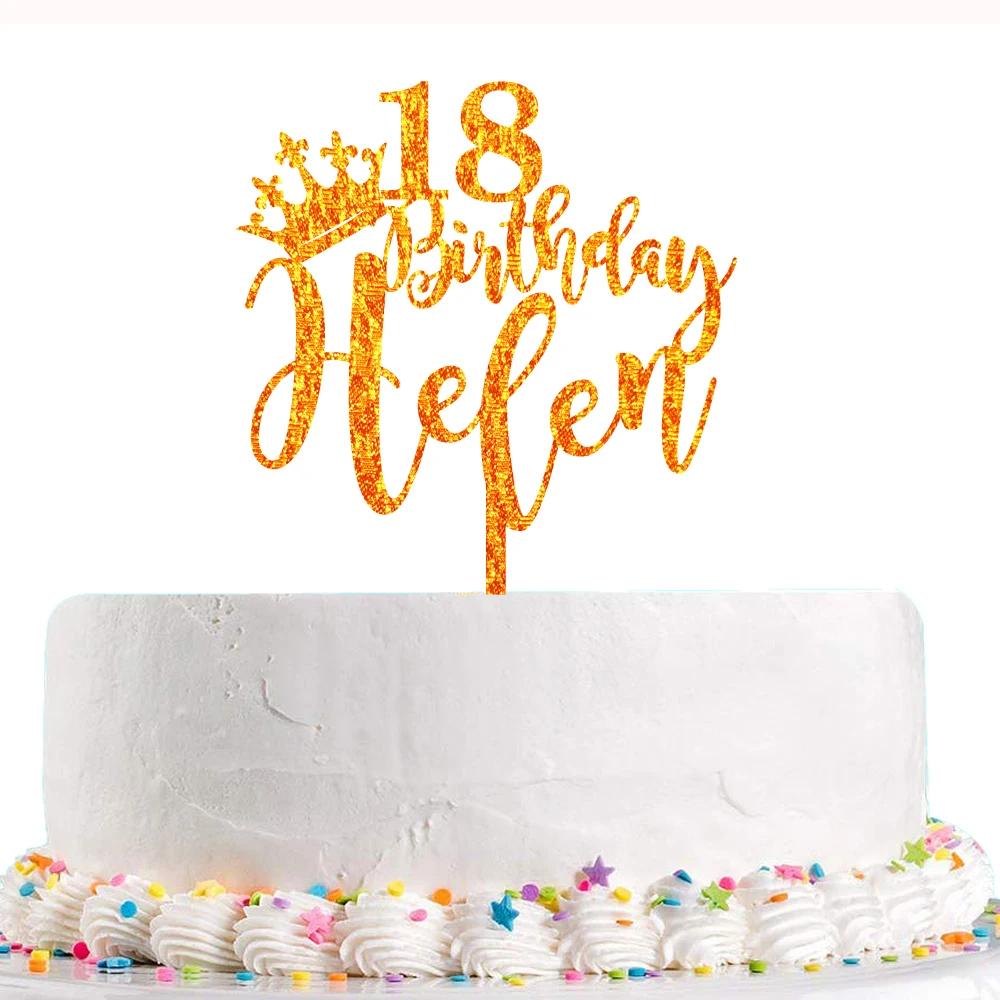 Personalized Birthday Cake Topper Custom Name Age Dancing Girl Acrylic Cake Topper For Girl's Birthday Cake Decoration