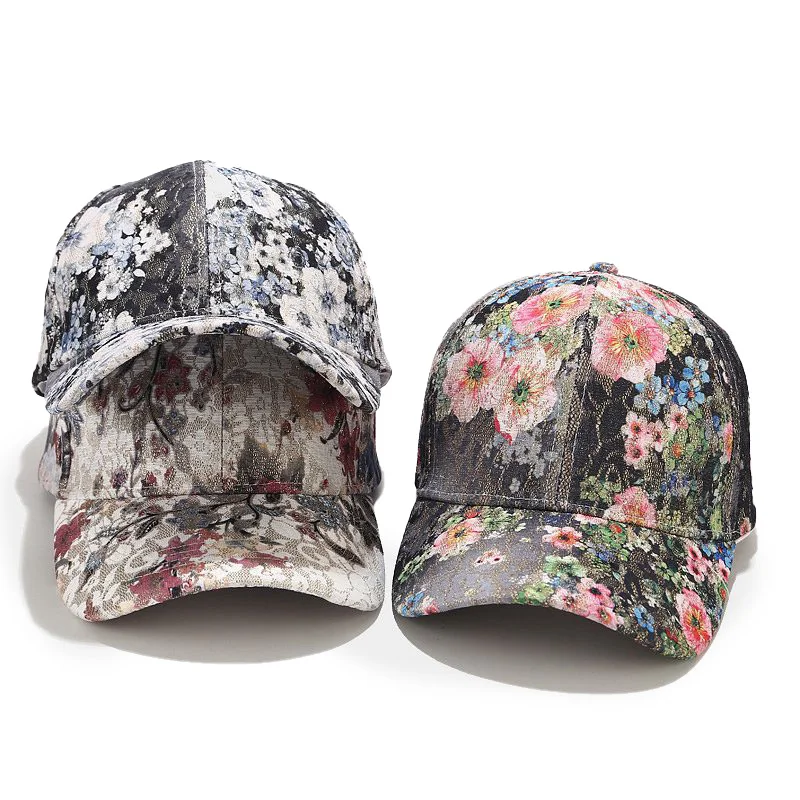 

Peach Flower Embroidery cap outdoor leisure Vintage Baseball Caps Adjustable Hip Hop hat Lace Chinese Style Women Man hats