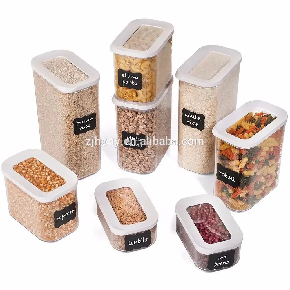 

square transparent plastic food storage container sealed cans tank kitchen storage Sunroof sealed can 0.45L 1.0L 1.5L 2.0L