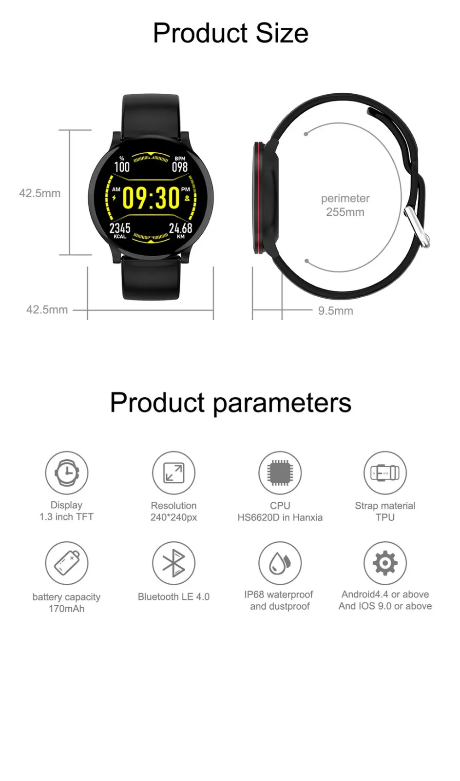 Для samsung galaxy watch W9 цветной экран Смарт-часы мониторинг сна водонепроницаемый спортивный браслет с шагомером bip amazit браслет