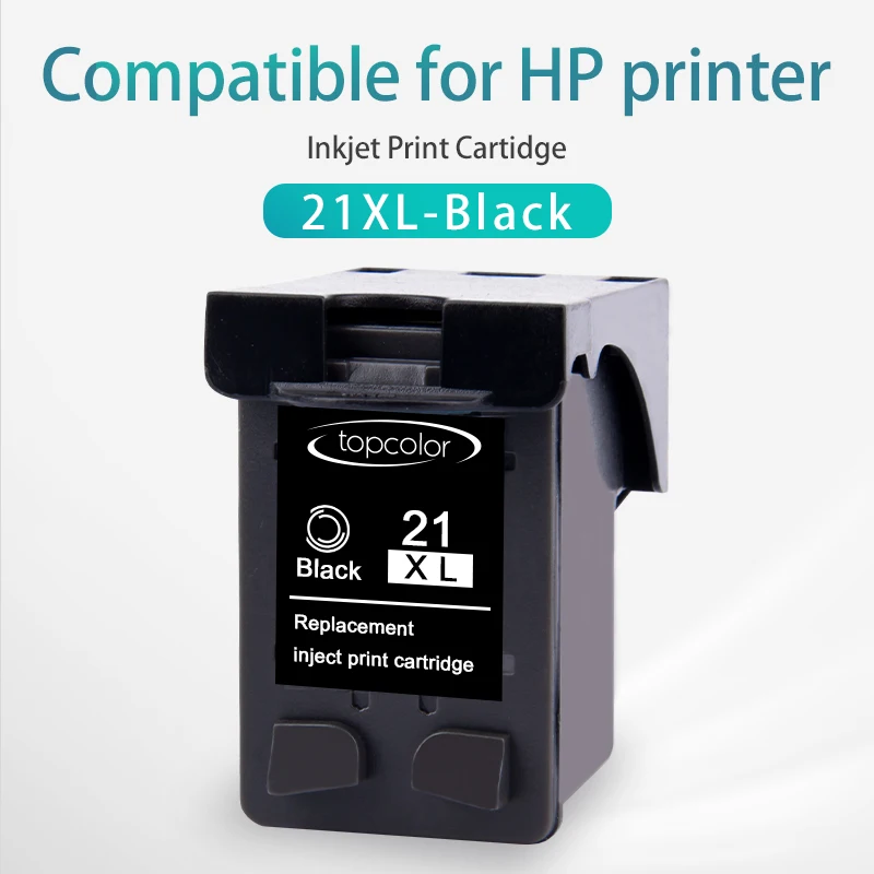 

Topcolor 21XL Refill Ink Cartridge Replacement for HP 21 XL hp21 for hp Deskjet F380 F2180 F4180 F4100 F2100 F2200 F2280 F300