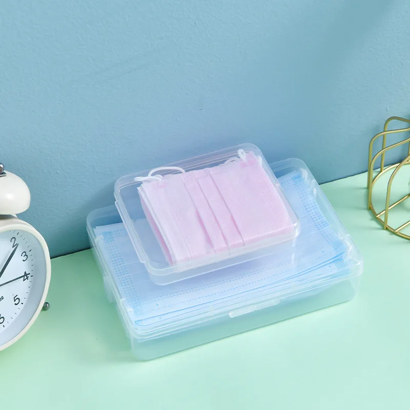 

Hot Sale Transparent Mask Case Storage Box Portable Disposable Face Masks Container Safe Disposable Mask Storage Box Organizer