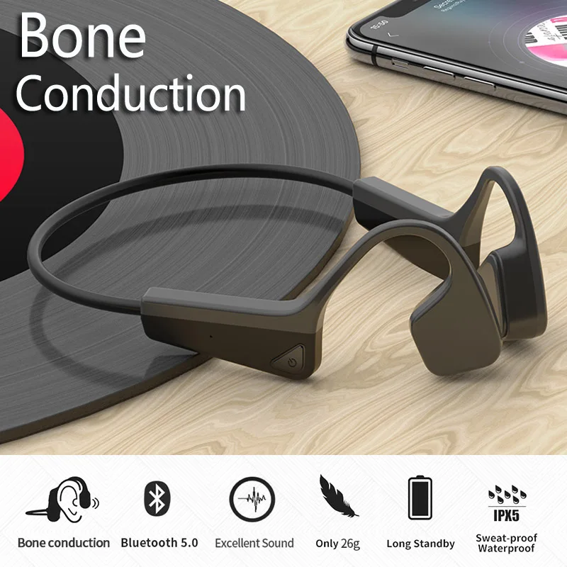 Наушники с костной проводимостью беспроводная Спортивная Bluetooth-гарнитура
