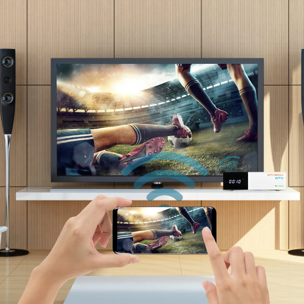 GTmedia GTC цифра спутниковый телевизионный ресивер DVB S2 C T2 ISDB T Amlogic S905D android 6 0