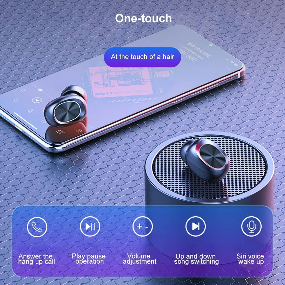 B5 TWS отпечатков пальцев сенсорный Bluetooth беспроводные наушники Hifi 6D стерео с