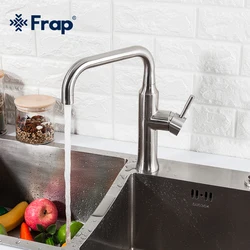 Frap Kitchen Faucets Stainless Steel Hot & Cold Water Mixers Tap 360 Degree Rotation Water Faucet F40899-8