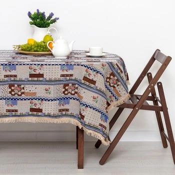 

Tablecloth from tapestry "Ethel" Patchwork with fringe, 140x160 ± 2 cm