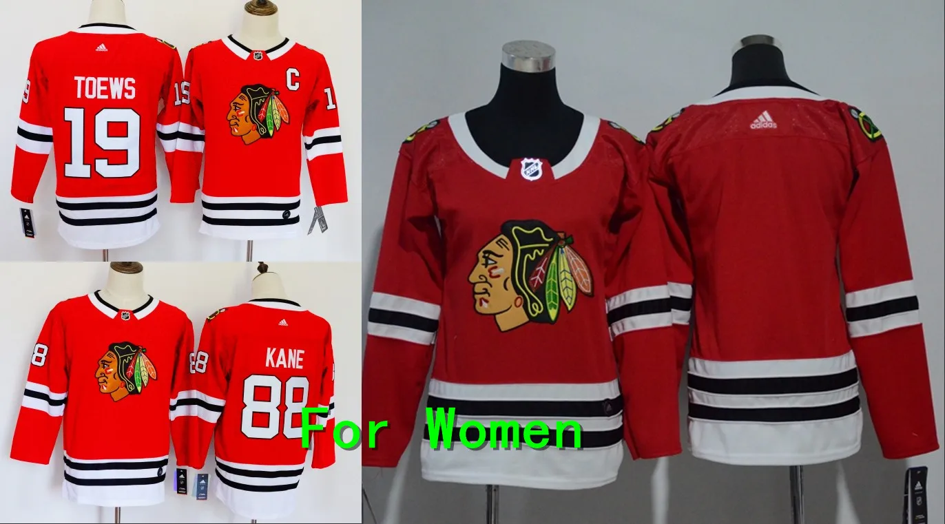 Женские взрослые вышитые сшитые Chicago 319 Jonathan Toews 88 Патрик Кейн Джерси