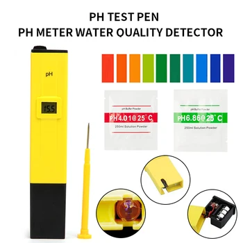 

1pc LCD Digital PH Meter High Accuracy 0.1 PH Tester Aquarium Pool Water Quality Measure Wine Urine Automatic Calibration 0-14