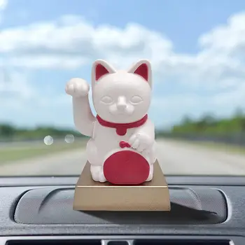 

Car Interior Decoration Lucky Cat Solar Swinging Doll For Home Car Hotel Office Decor Craft Shaking Head Toys Car Accessories