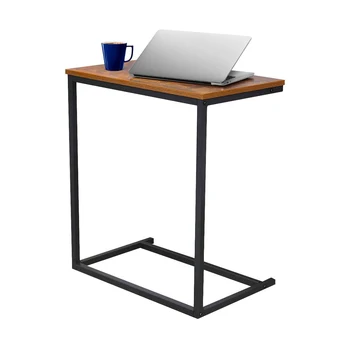 

Vintage Coffee Table Wooden Metal Frame Sofa Side Table End Table Home Computer Desk Storage Holders C Shape Couch Coffee Tables