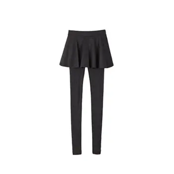 

Autumn and winter women wear fake two-piece leggings plus velvet pleated skirt
