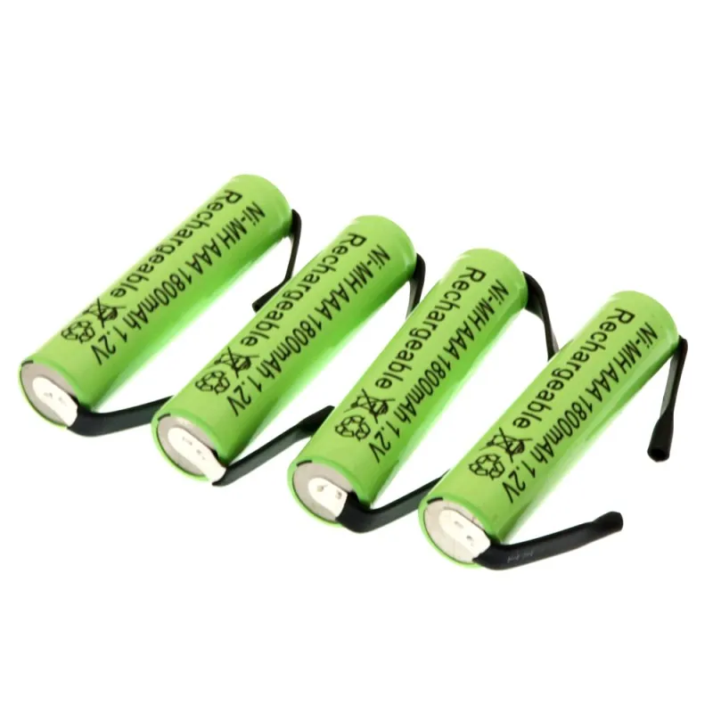 Оригинальная Аккумуляторная Батарея 1,2 V AAA 1800mah AAA Ni-MH с зажимами для сварки плоские игрушки беспроводной телефон+ DIY никель
