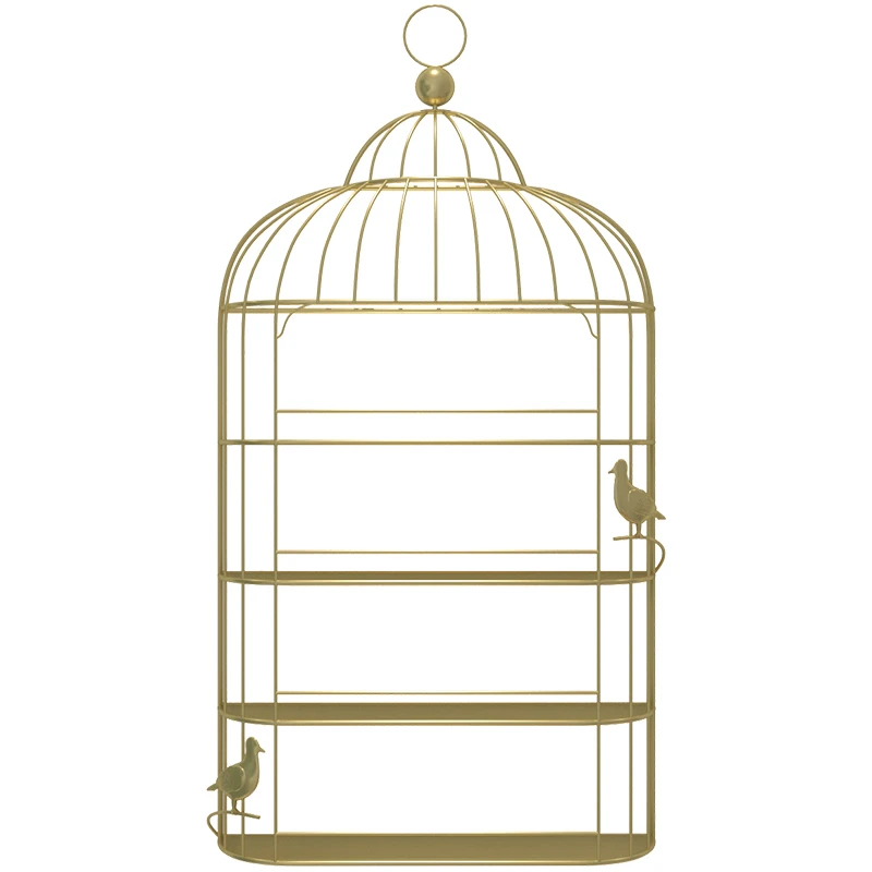 Nordic nail art wall display shelf kitchen bird cage storage rack bathroom organizer | Дом и сад