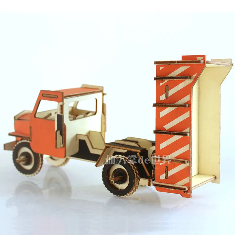 3D деревянная модель головоломка игрушка ручная работа сборка древесины инженерный автомобиль вилочный погрузчик самосвал дерево ремесло