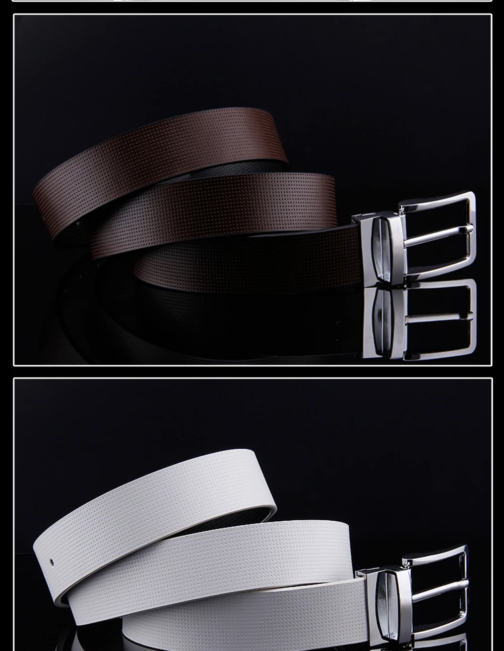 fish belt Cowhide Designer Luxury Belt Men Male Waist Strap Leather Pin Buckle White Genuine Leather Belts For Men Pants Band Ceinture black leather belt