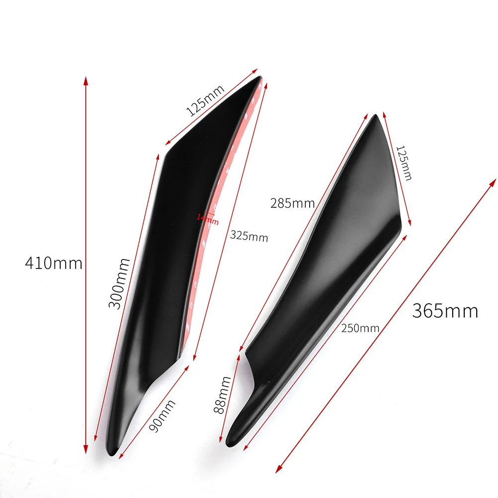 4Pc Universal Plastic Surface Car Bumper Front Lip Wrap Angle Spoiler Shovel