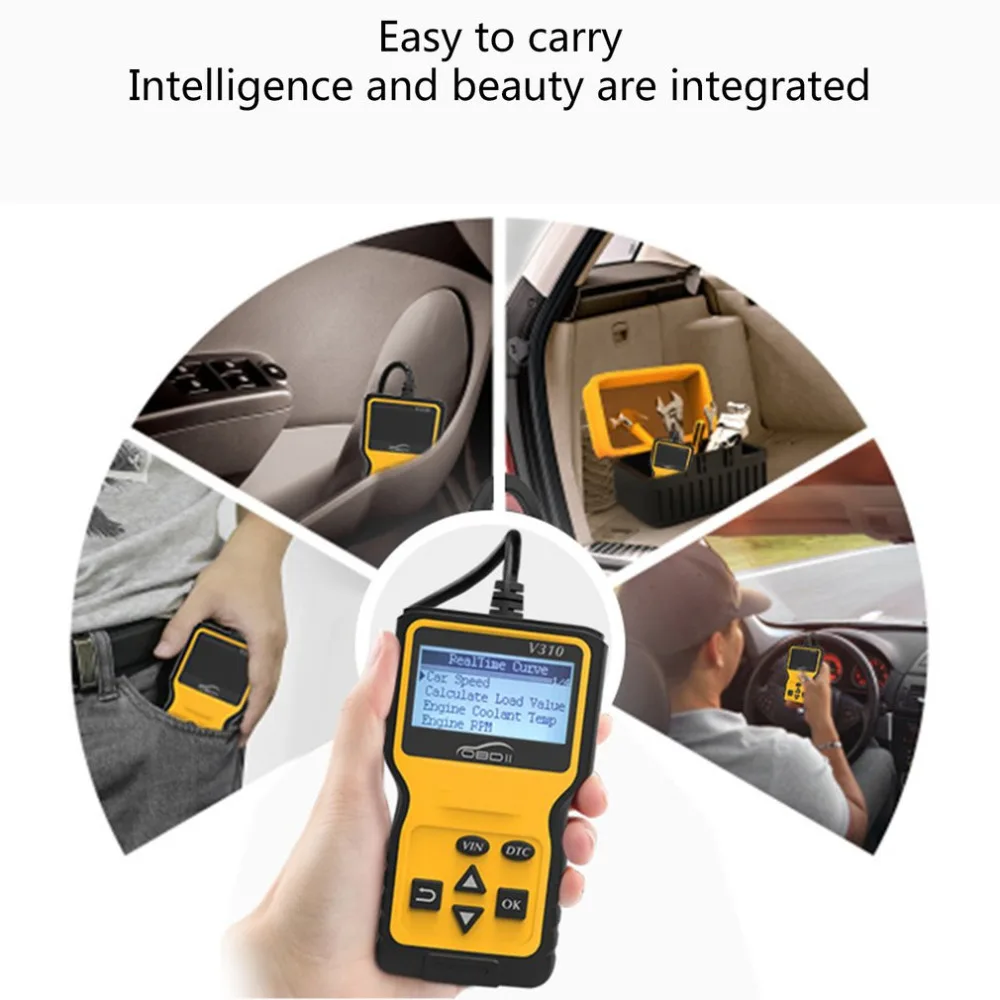 V310 сканер кода V1.1 проверка неисправности двигателя V310 Автомобильный датчик скорости диагностический инструмент V310 сканер кода V310 OBD2 Scann