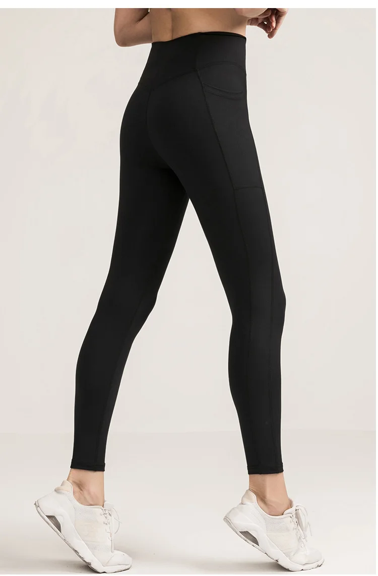 Женские Бесшовные штаны для йоги, для бега, спортивные колготки с высокой талией, леггинсы для спортзала, тренировки, женские спортивные брюки для пилатеса с карманом