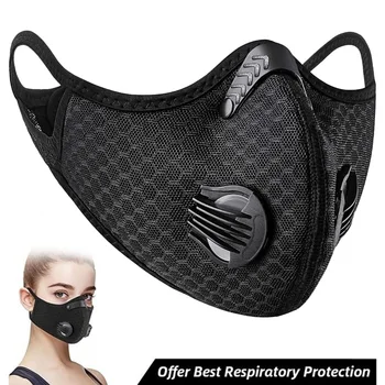 

1 Pcs Bicycle Mask with Filter Activated Carbon Valve PM2.5 Breathable Dustproof Carbon Contamination Protection Sports Training