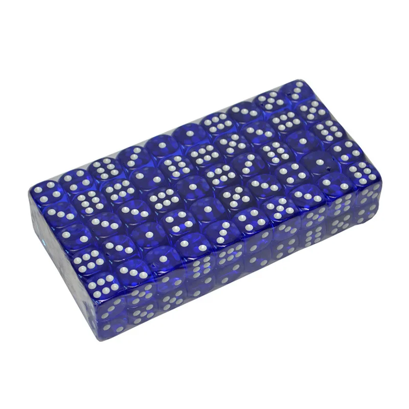 

100Pcs/Bag 14Mm Colorful Dice Transparent Dices For Game Bar Playing Game Set With 1 Bag