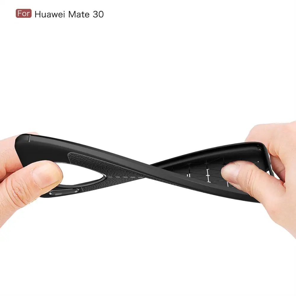 50 шт./лот Litchi Striae TPU чехол для huawei mate 20 20 lite 20 pro 20X30 30 Pro Чехол для сотового телефона