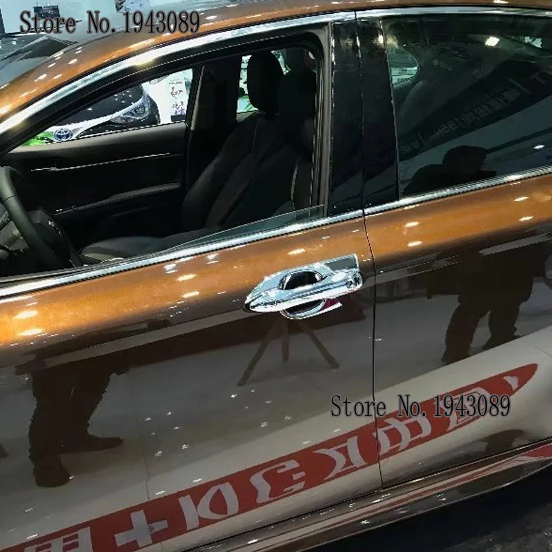 ABS Хромированная Автомобильная дверная ручка Накладка для Toyota Camry XV70 8th Углеродные аксессуары