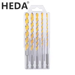 HEDA brocas multifunción de carburo de tungsteno, vástago hexagonal de 5 12mm, 160mm, sierra de agujero para ladrillo, hormigón, azulejo suave, madera y Metal