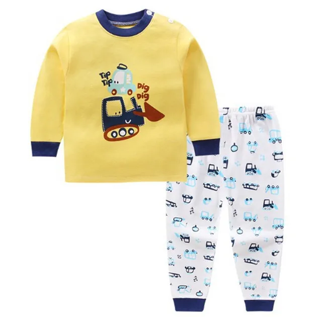 Style 16 Autumn Kids Animal Chilren Pajamas Sets Long-sleeved+Pans 2 pieces Cotton Cartoon Boys Girls Sleepwear Suit Set 0-4 Years - Цвет: Style 16