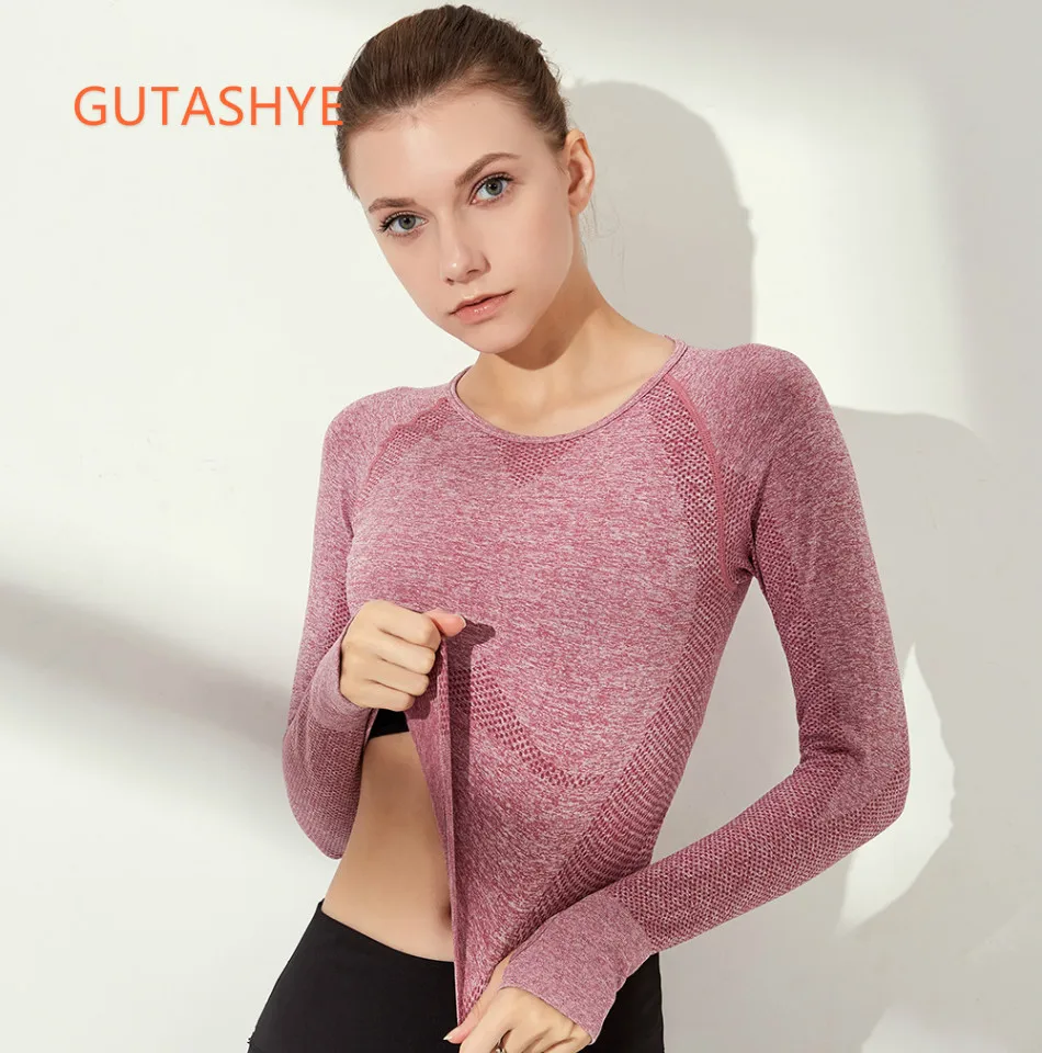 GUTASHYE vital бесшовный топ для фитнеса спортзала спортивный Спортивная футболка