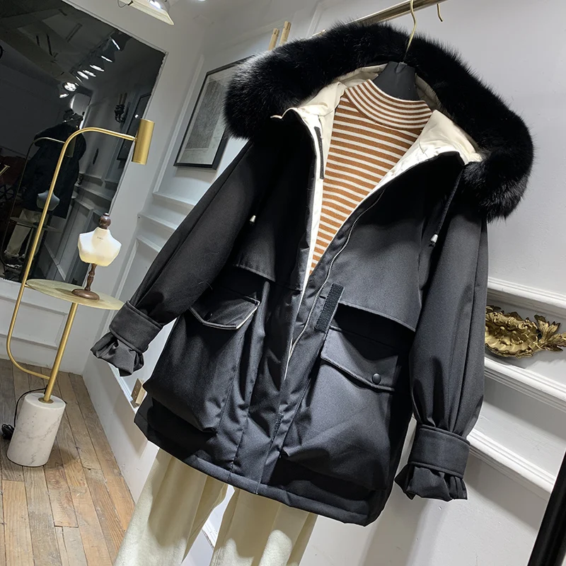 Короткий пуховик Повседневный свободный 926 - Цвет: black