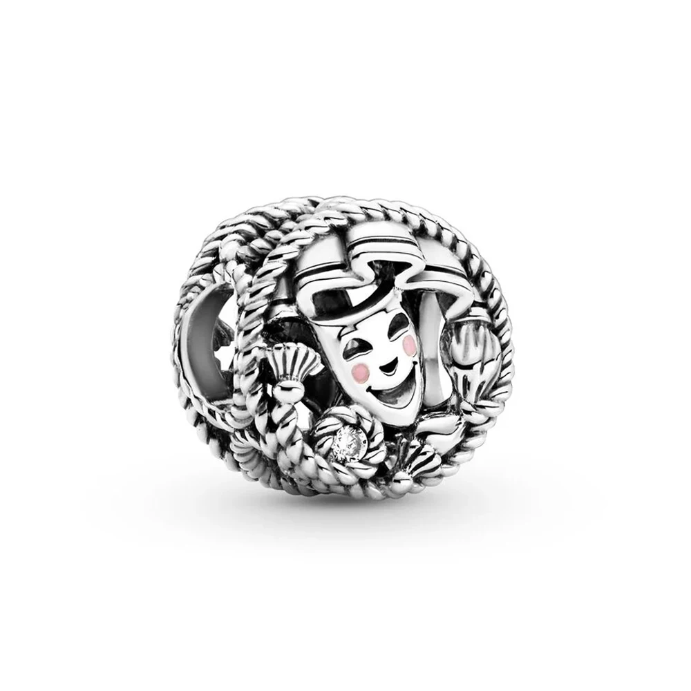 

Authentic 925 Sterling Silver Bead Comedy & Tragedy Drama Masks Charm Fit Pandora Women Bracelet Bangle Gift DIY Jewelry