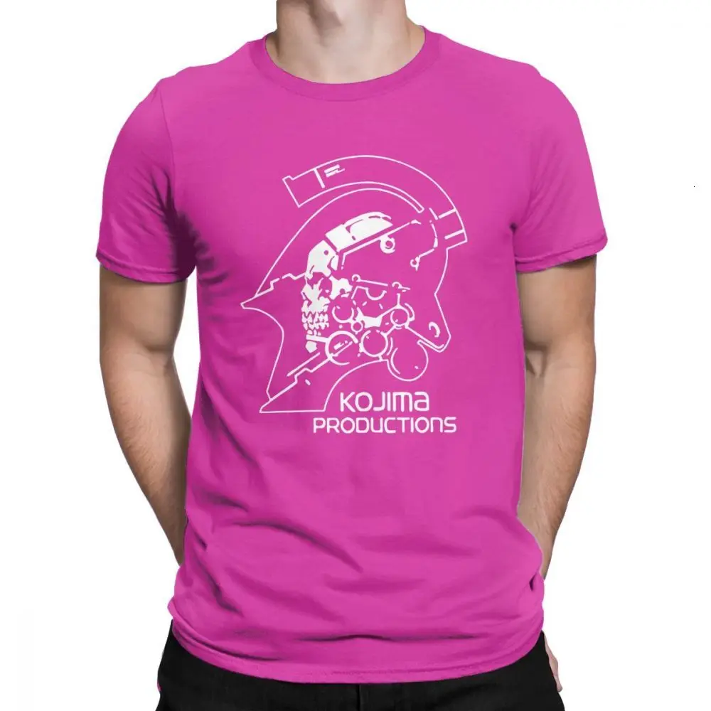 Fuchsia One yona/мужские футболки с металлическим зубчатым механизмом Kojima Products, MGS Hideo Kojima, хлопковая футболка с коротким рукавом и принтом - Цвет: Fuchsia