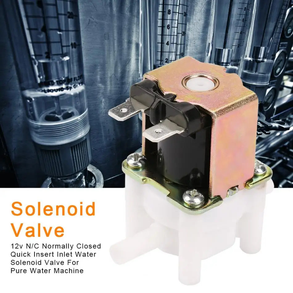12v N/C Normally Quick Insert Inlet Water Solenoid Valve For Pure Water Machine Water Dispenser Washing Machine And So On Tool