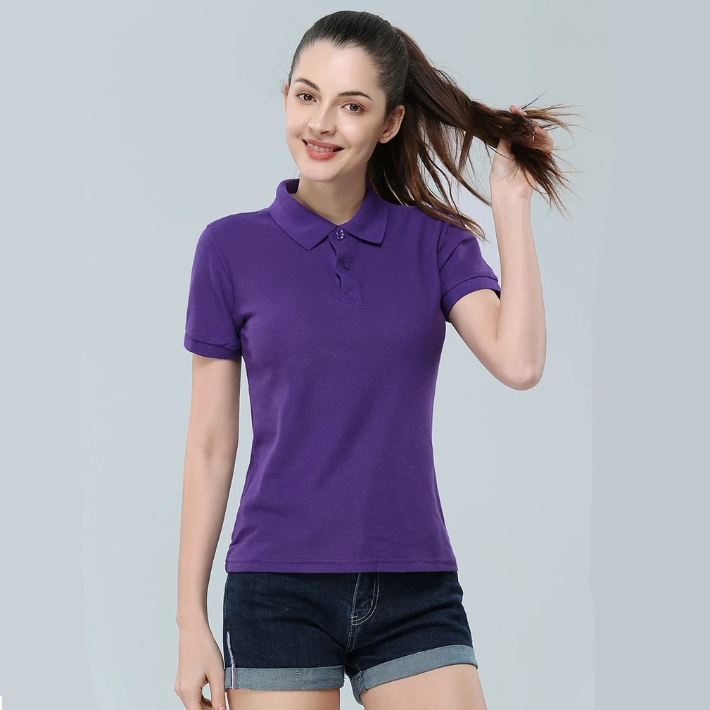 women's solid color polo shirts