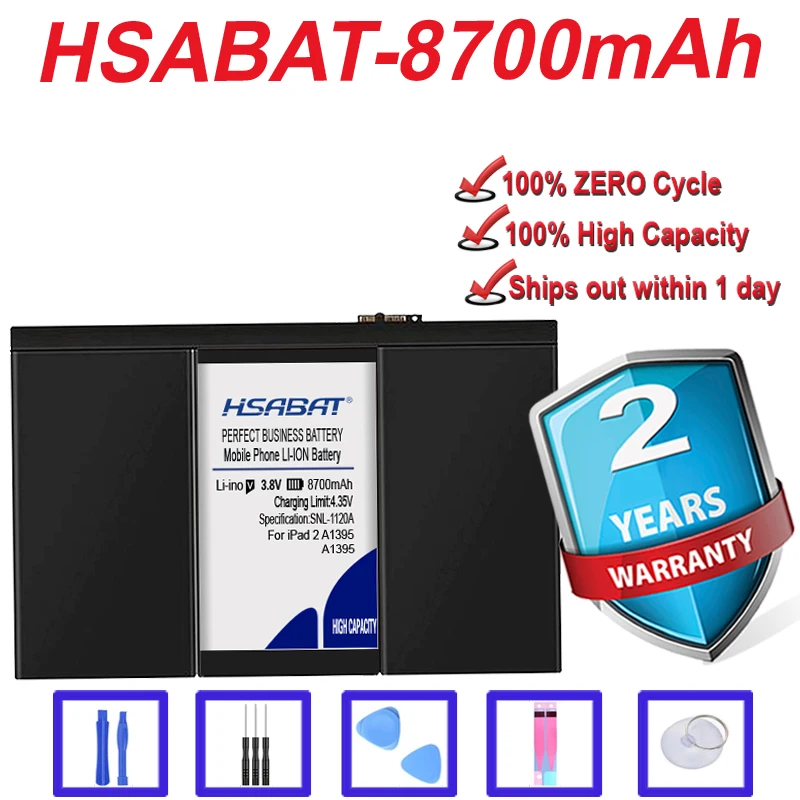 Топ бренд 100% новый 8700 мАч A1395 Аккумулятор для iPad 2 A1396 A1397 A1376 A1316 в наличии |