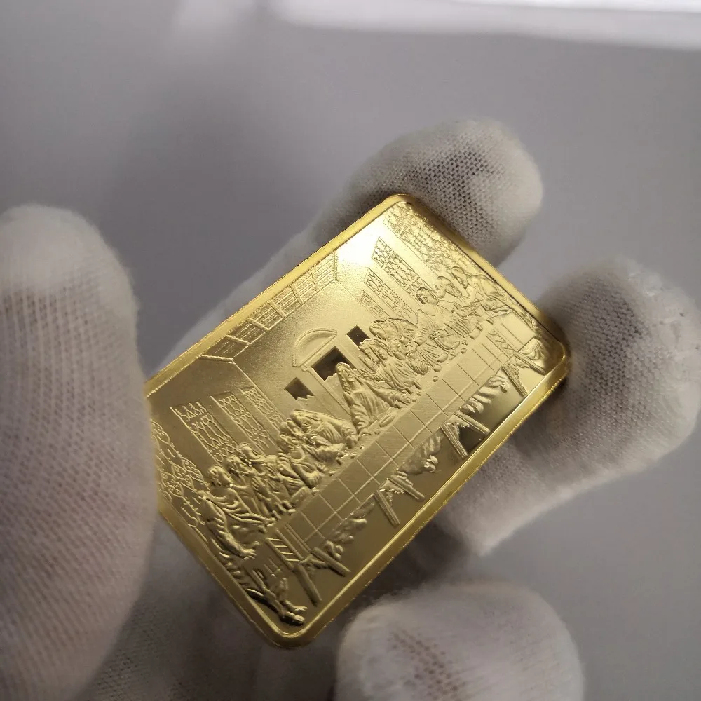 24K позолоченные украшения, сувениры с узорами, монета, памятная монета, золотой слиток, бар, слиток Ba