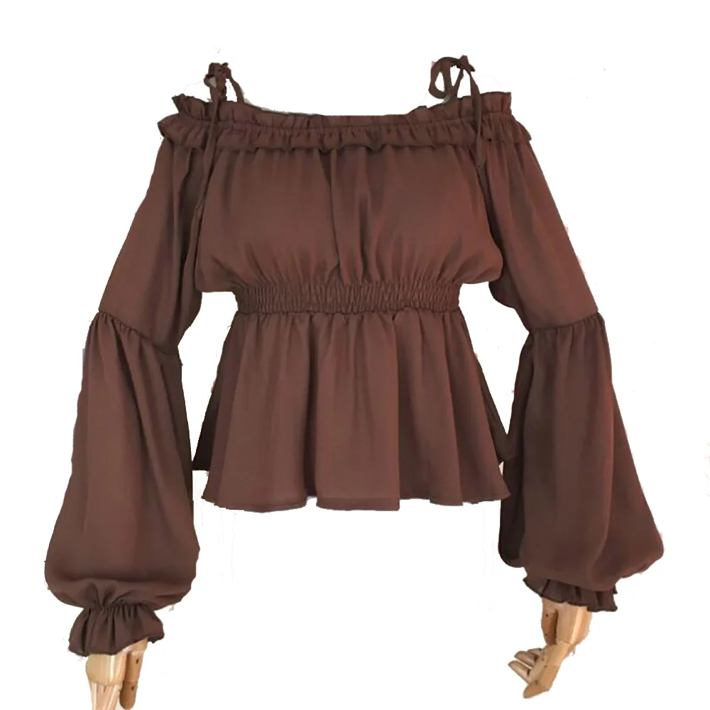 Женская винтажная шифоновая блузка в стиле ретро Готическая Лолита с