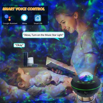 New WiFi Tuya Smart LED Star Galaxy Projector Ocean Wave Starry Sky Night Light Nebula Atmospher Lamp Blueteeth USB Music Player 3