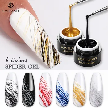 

SAVILAND Nails Wire Drawing Uv Gel Nail Polish Creative Point To Line Painting Silk Spider Gel Varnish Thick Elastic Paint