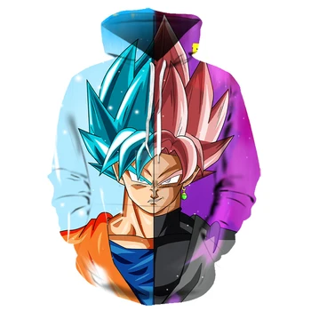 

New Men and women's latest Dragon Ball anime Sweatshirt 3D Dragon Bal Z children's hoodie with pocket fashion streetwear