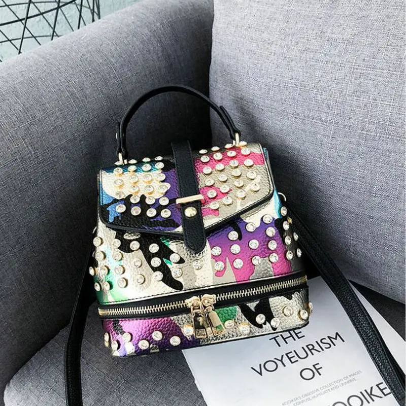 

FASHION Camouflage diamond Shoulder bag Women Backpack Large Capacity School Bag for girls Male Travel Bags A43-10