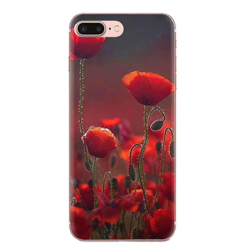 as picture Красной кукурузы картина с изображением цветков мака для Galaxy J1 J2 J3 J330 J4 J5 J6 J7 J730 J8 mini Pro Мягкий корпус для мобильного телефона - Цвет: as picture
