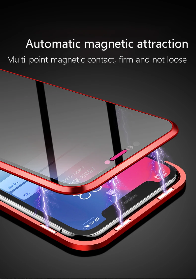 Анти-прокрасться peek стеклянный чехол для iPhone XS max XR XS Супер магнитный стальной Телефон чехол для iPhone 7 7plus 8 8plus чехол