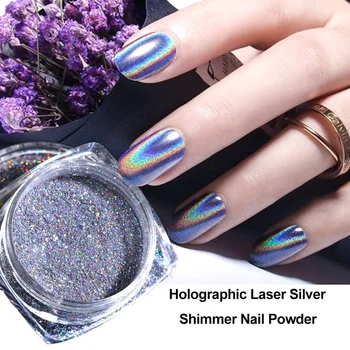 

1 Box Holographic Nail Glitter Laser Dust Mirror Sparkly Nail Art Pigment UV Gel Polish Dipping Powder Charms Designs NF1028