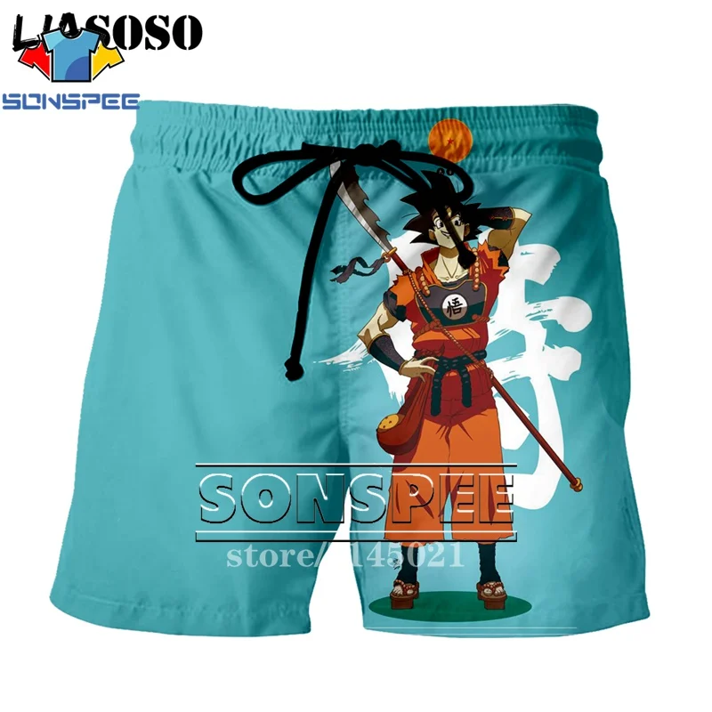 SONSPEE мужские шорты с 3d принтом японского аниме DBZ Dragon Ball Z Son Goku Kakarotto, пляжные повседневные шорты, пляжные шорты D02