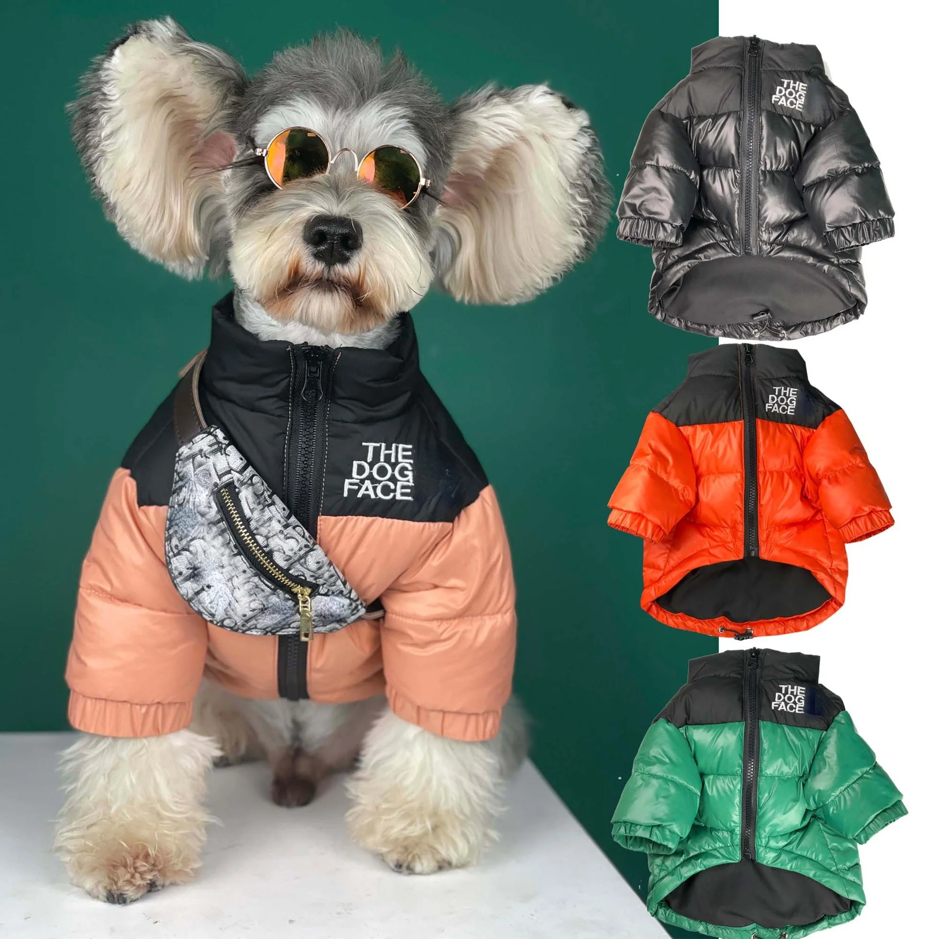 The Dog Face Down Jacket Autumn And Winter Designer Thickened Warm Pet Dog Clothes Jacket Medium