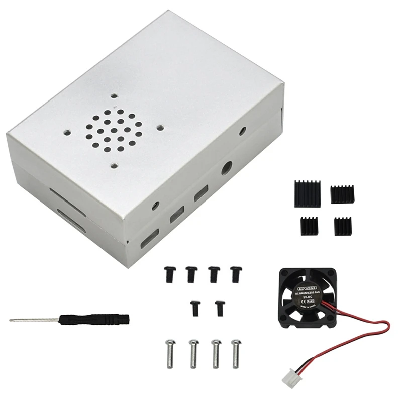 Чехол для Raspberry Pi 4, металлический чехол из алюминиевого сплава для Raspberry Pi 4 охлаждающий вентилятор радиаторы